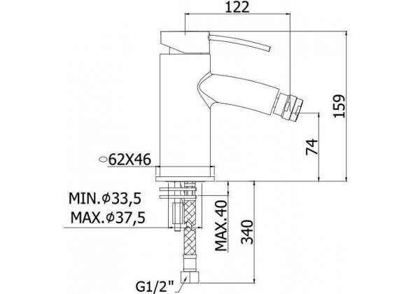 Paffoni Berry BR131CR смеситель для биде хром