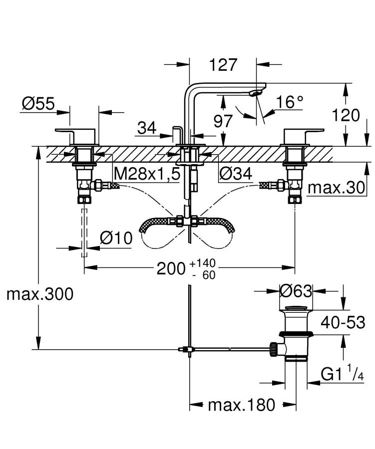 Grohe Lineare New 20304001 смеситель для раковины