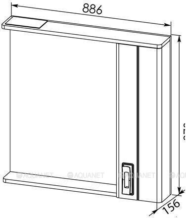 Зеркало-шкаф Aquanet Паллада 90*87 белый 00175315