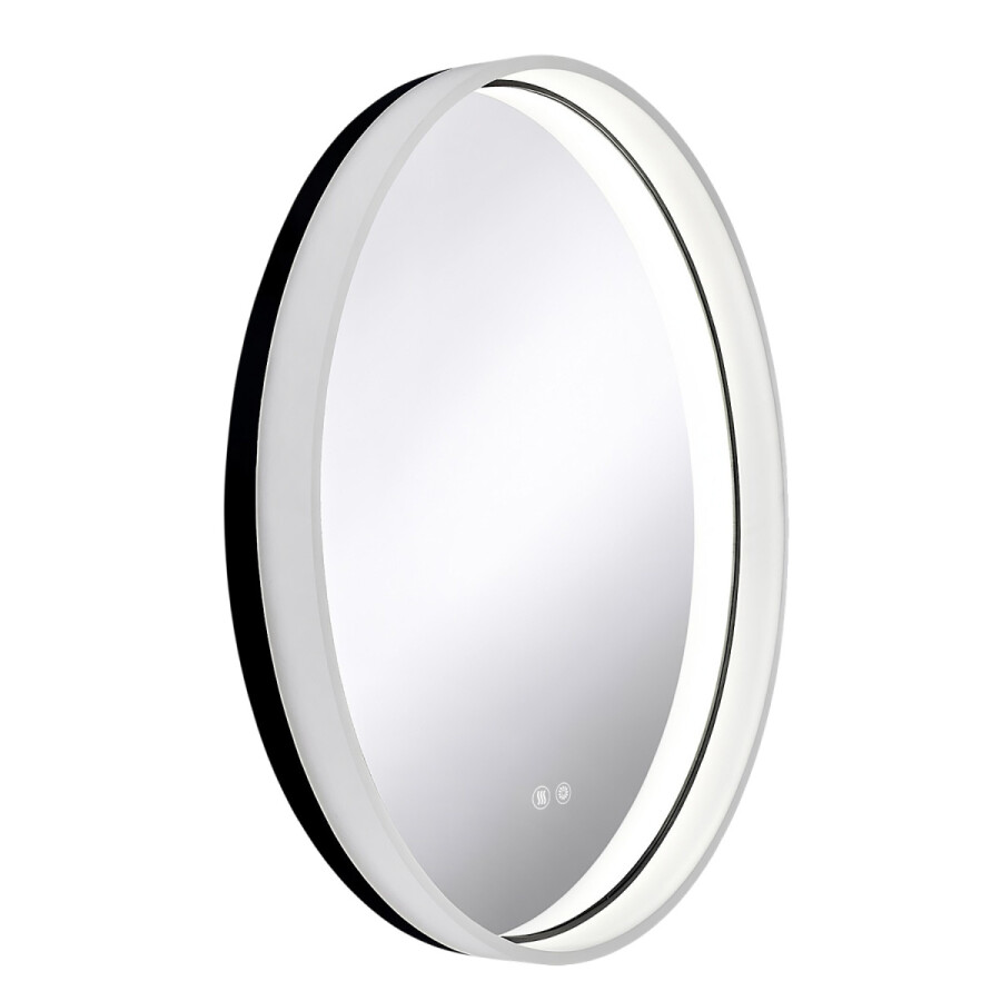 Зеркало с подсветкой в ванную Azario Ольга 700х700х70 цвет черный матовый АZ-LED013425