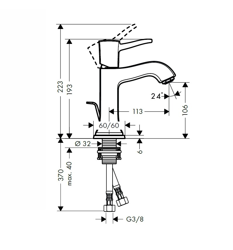 Hansgrohe 31300090 Metropol Classic смеситель для раковины хром/золото