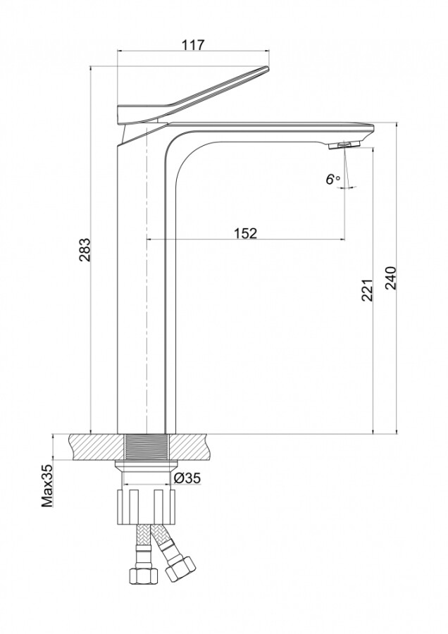 Cersanit Odra A63054 смеситель для раковины хром