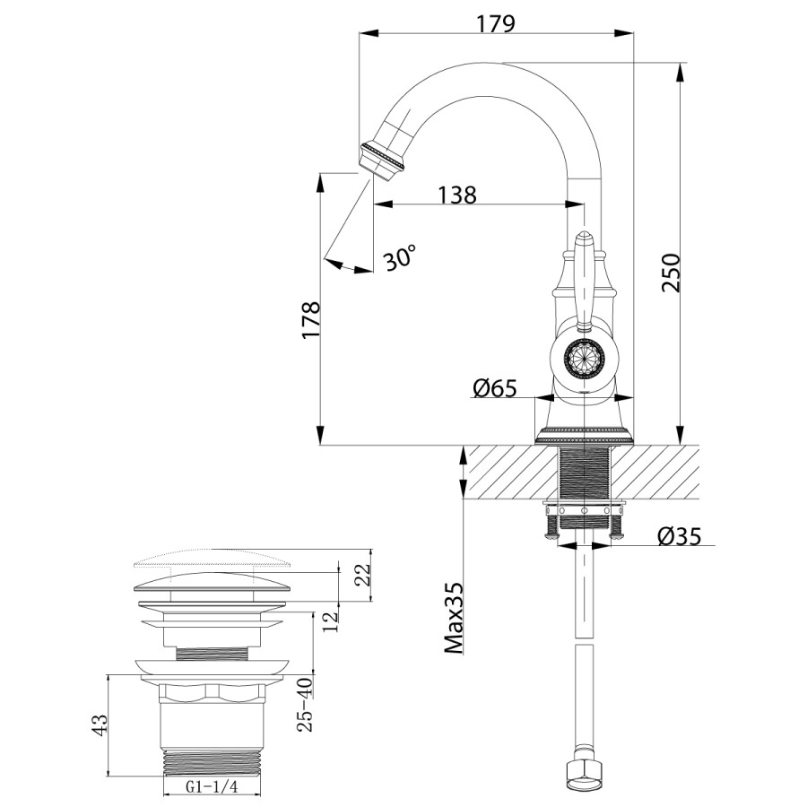 Lemark LM6707RG Spark смеситель для раковины розовое золото