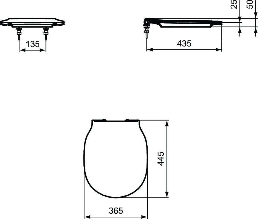 Ideal Standard E036601 Connect Air тонкое сидение и крышка, с функцией плавного закрытия, дюропласт, легкосъемное