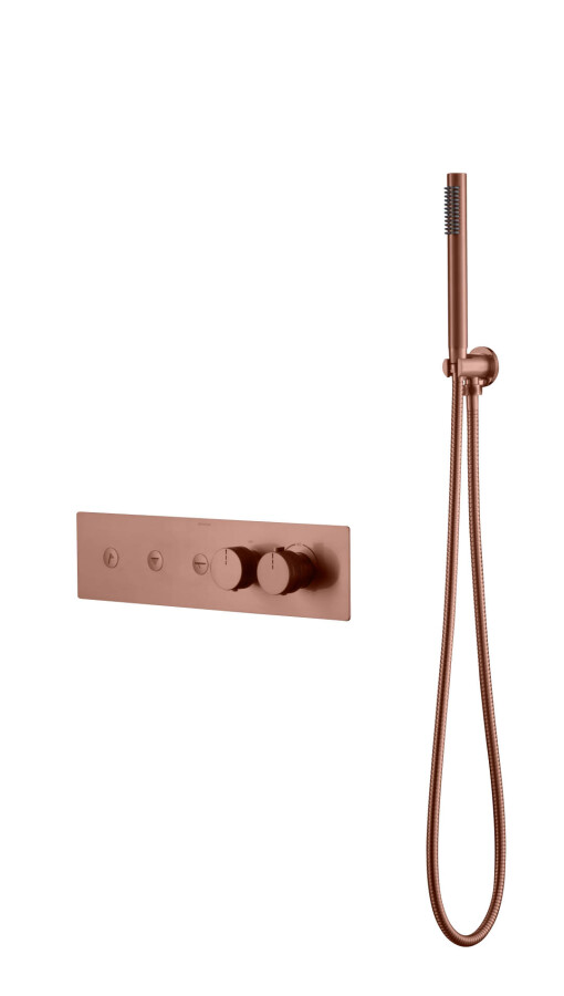 Термостатический смеситель встраиваемый с ручным душем Boheme Fusion Thermo Copper Brushed 131-SYS-CB