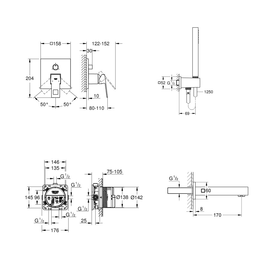 Grohe BauEdge 119696 душевая система