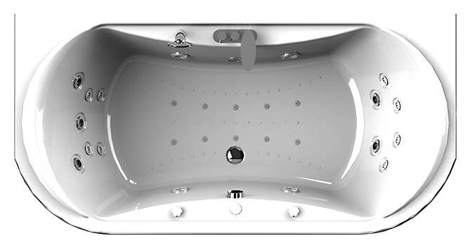 Radomir Титан Комфорт Bronze 200x100 см ванна акриловая прямоугольная c гидромассажем белая