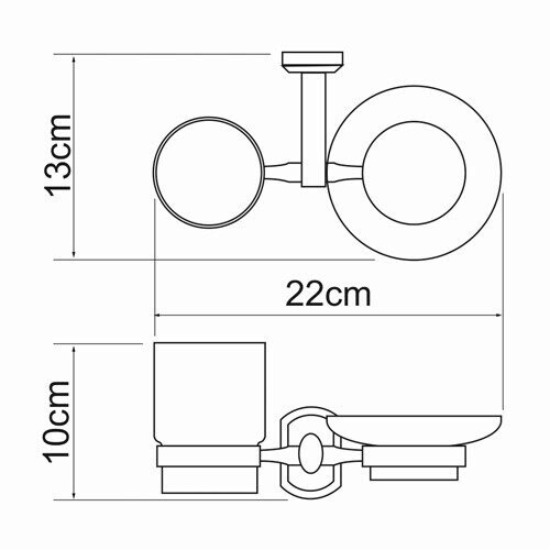 WasserKRAFT Oder K-3026 стакан с мыльницей хром