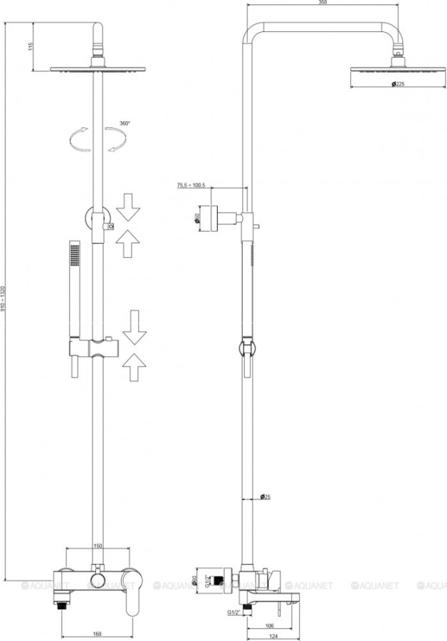 Paffoni Blu ZCOL632NO душевая система