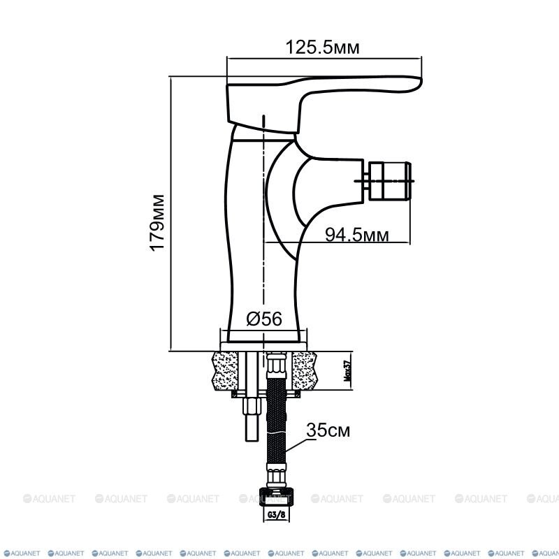 Aquanet Elements SD20064 смеситель для биде хром