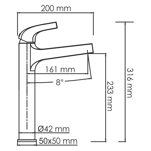 WasserKRAFT Sauer 7103H смеситель для раковины 35 мм