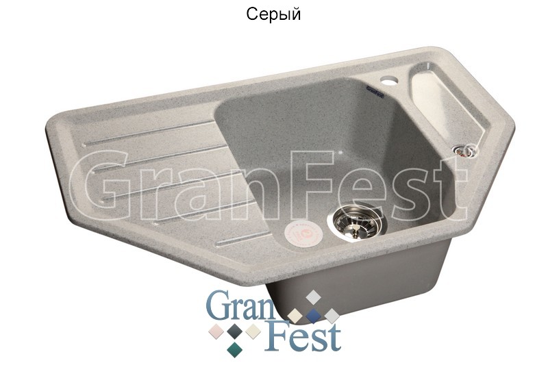 GranFest Corner GF-С-800E кухонная мойка серый 79 х 49 см