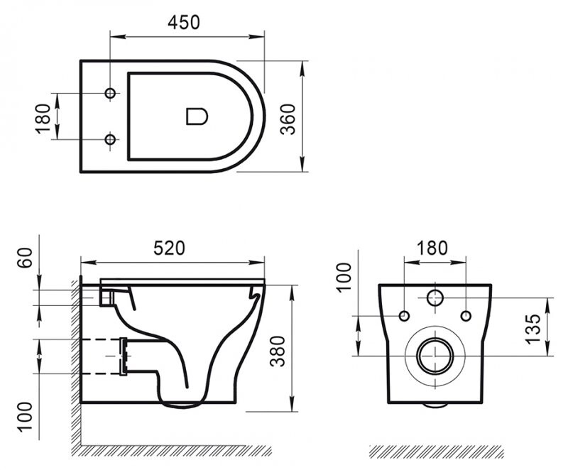 BELBAGNO KRAFT BB064CHR унитаз подвесной