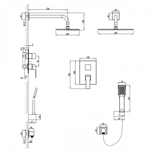 Lemark Unit LM4529C Душевая система скрытый монтаж