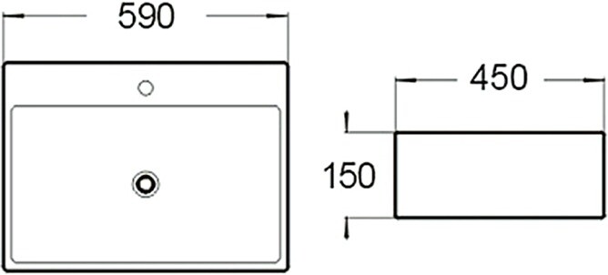 SantiLine SL-1002 раковина накладная 59 см