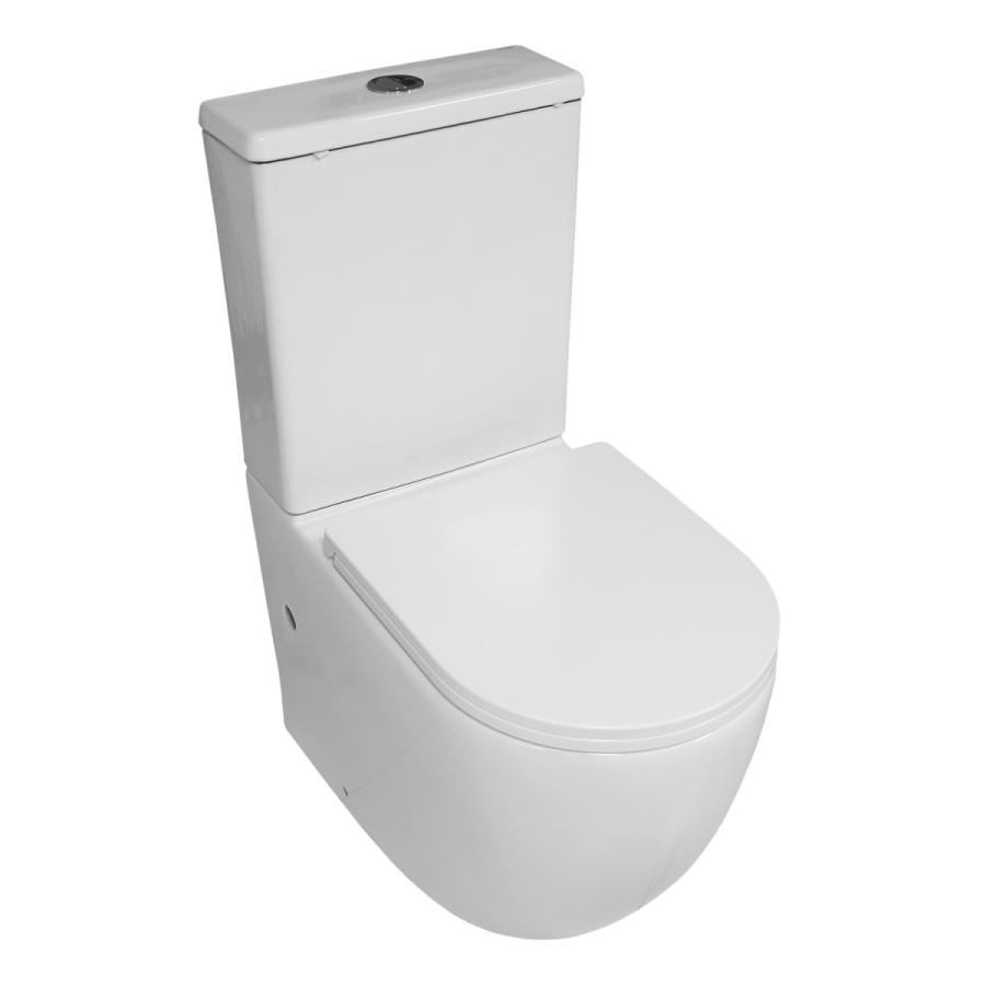 Azario Blanco унитаз напольный безободковый с сиденьем микролифт AZ-T003B-R