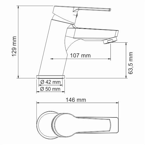 WasserKRAFT Rhin 4403 смеситель для раковины 35 мм