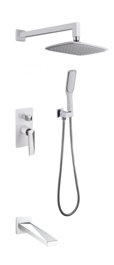 Душевая система с изливом Boheme Venturo Белый / Хром 374-W-2