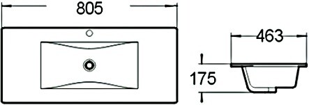 SantiLine SL-2102 раковина встраиваемая 80 см