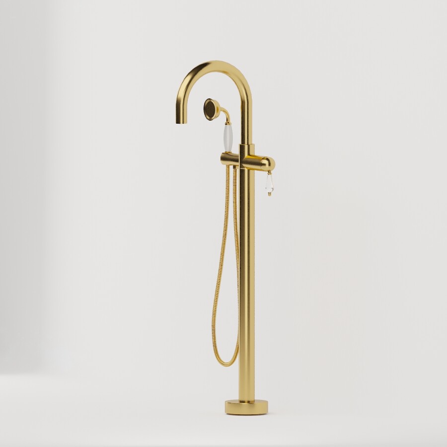 Смеситель для ванны напольный Boheme Imperiale Gold с кристаллом Swarovski 289-SW