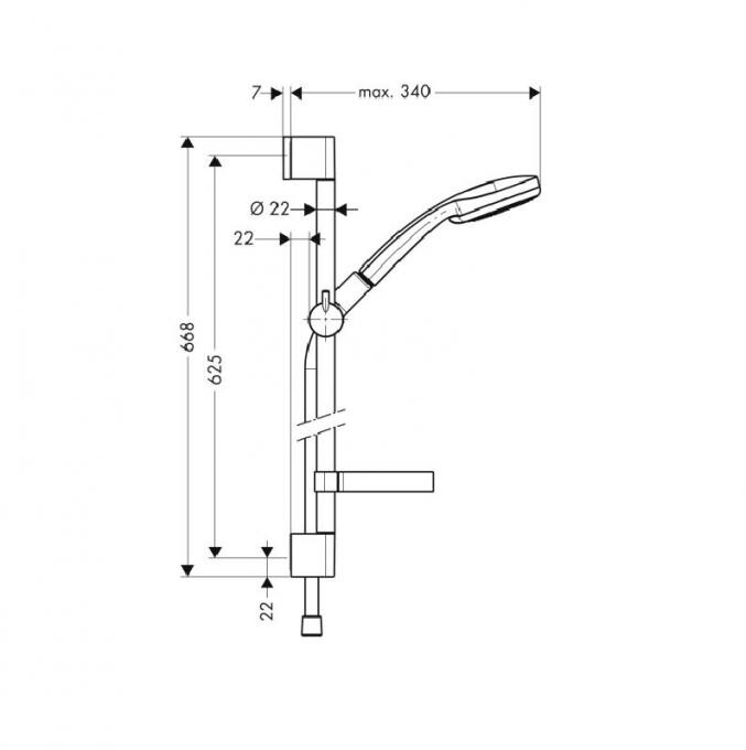 Душевой набор Hansgrohe Croma 100 Multi 27775000 Unica C