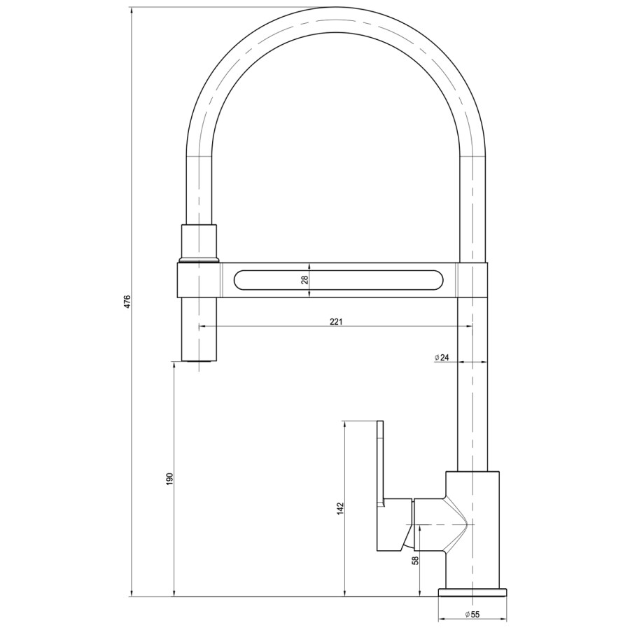 Lemark LM6006C Соул смеситель для кухни хром