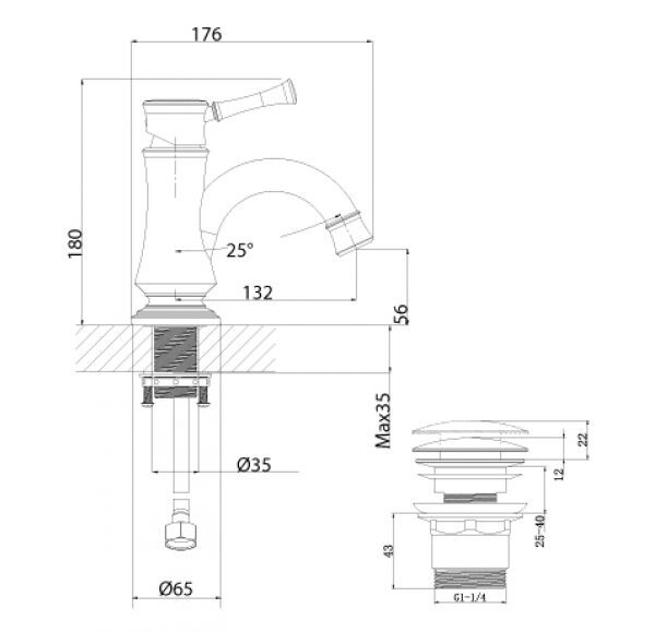 Lemark Peretto LM6306RB смеситель для раковины 35 мм