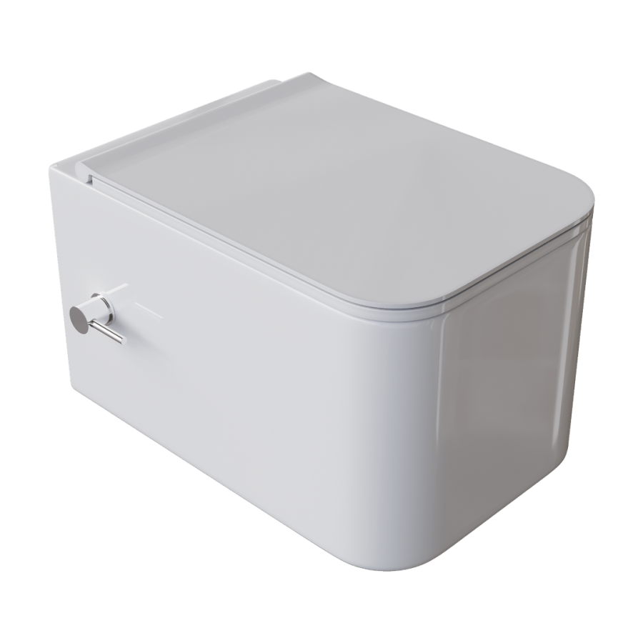 Унитаз подвесной с функцией биде Boheme Mane Белый глянец c крышкой 970-SET-2-W