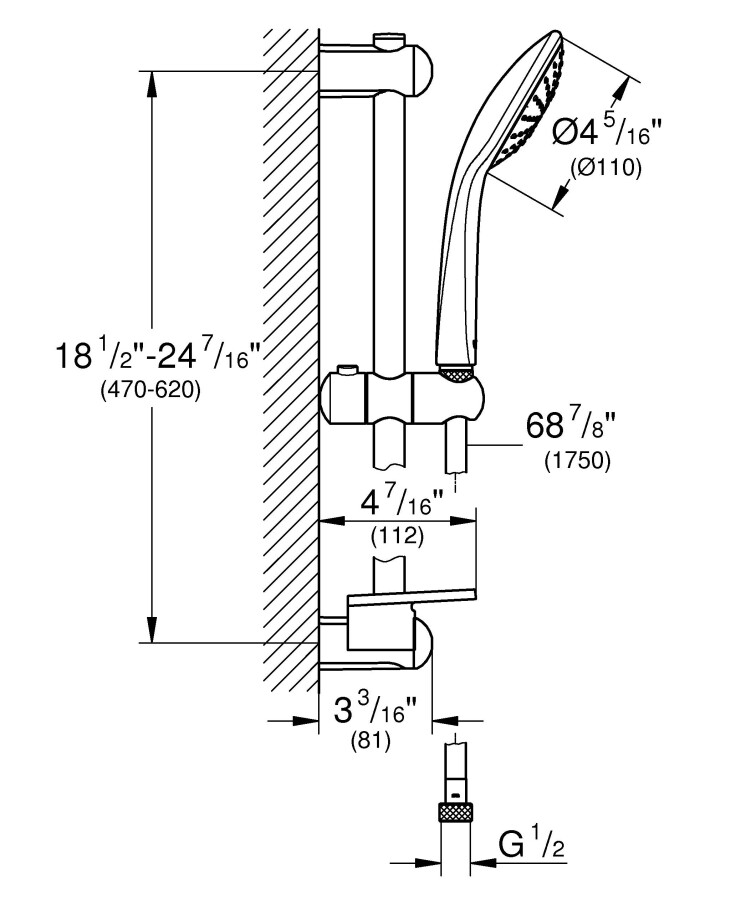 Grohe Euphoria 2726600E душевой гарнитур