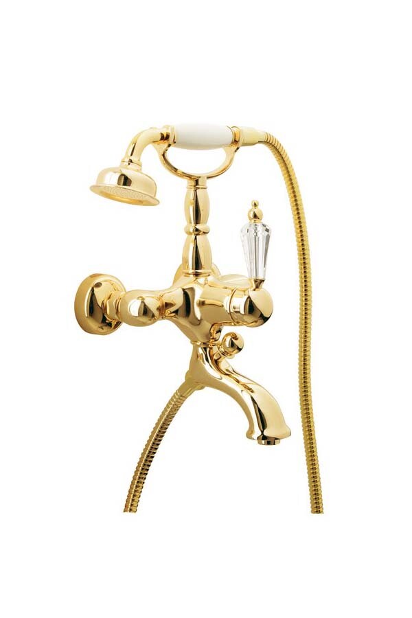 Смеситель для ванны с душевым комплектом Boheme Imperiale Ripresa Золото с кристаллом Swarovski 323