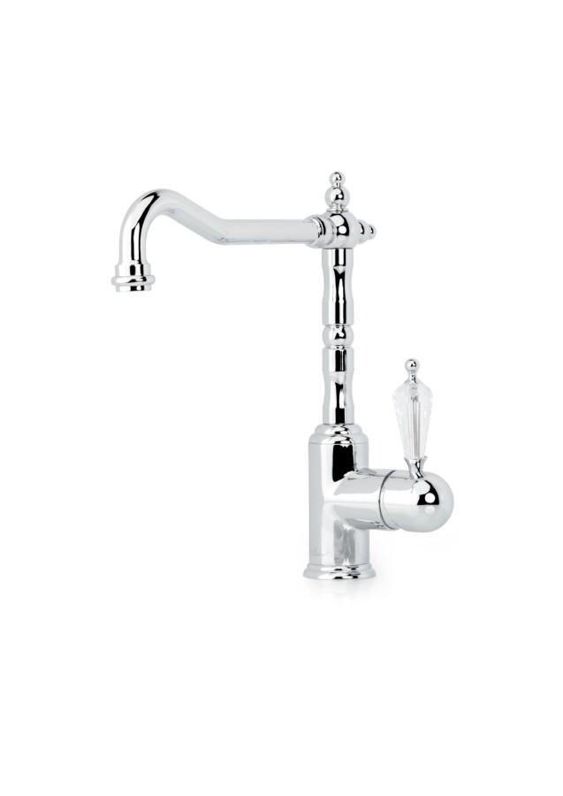 Смеситель для кухни Boheme Kitchen Tradizionale Chromo с кристаллом SW 103-SW