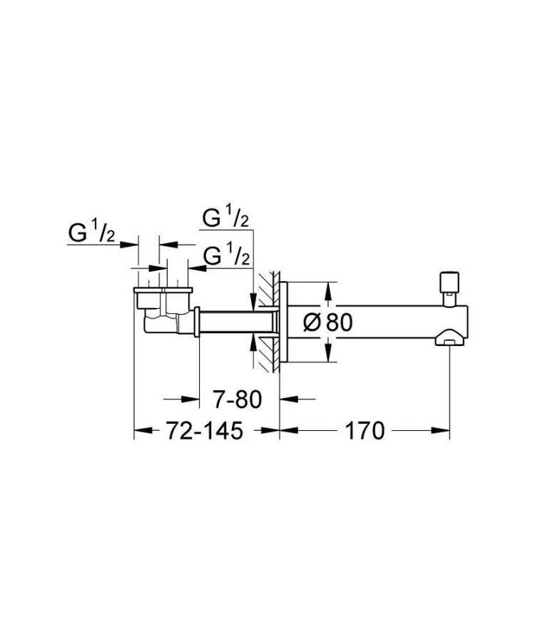 Grohe Concetto 13281001 излив для ванны с переключателем