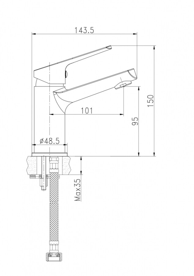 Cersanit Flavis A63034 смеситель для раковины хром