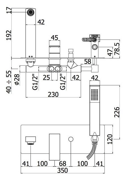 Paffoni Elle EL001NO смеситель скрытого монтажа черный