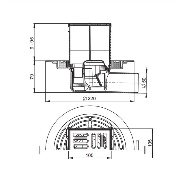 Alca Plast APV1321 Душевой трап 105*105 мм