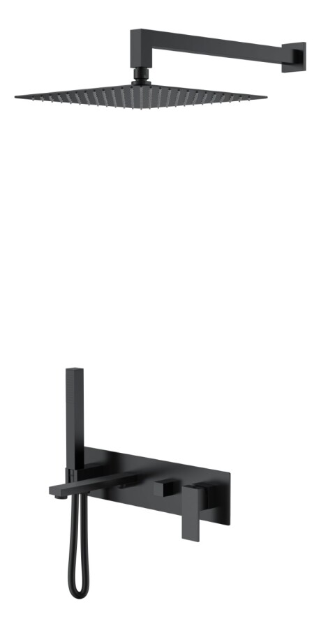 Душевая система с изливом Boheme Qubic Matt Black 474-B