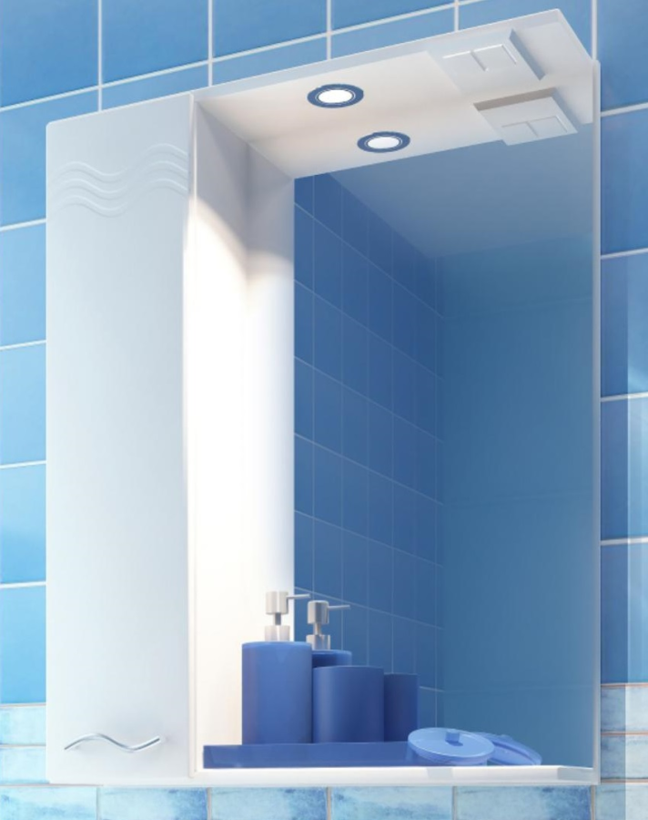 EvaGold Волна зеркальный шкаф для ванной 60 см левый