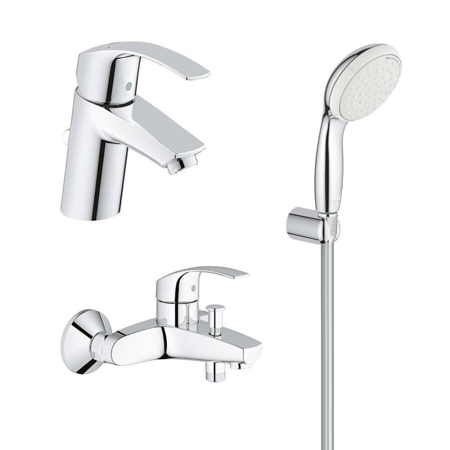 Grohe Eurosmart New 123582 смесители для ванны и раковины, душевой набор