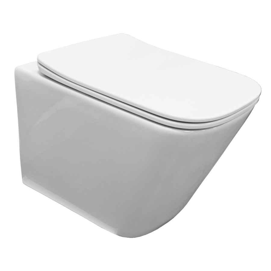 Azario LEGENDA унитаз подвесной безободковый с сиденьем микролифт и смывом Tornado AZ-2305AS