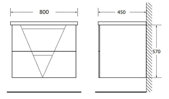 BelBagno VITTORIA-800-2C-SO-BL 80 тумба с раковиной подвесная