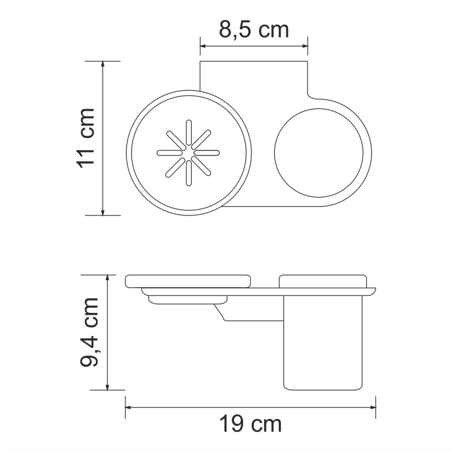 WasserKRAFT Kammel K-8326 стакан с мыльницей хром