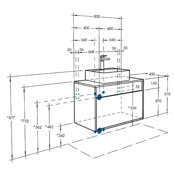 Акватон Лофт Урбан 80 см тумба с раковиной Geometry 1A247601LQX60 подвесная