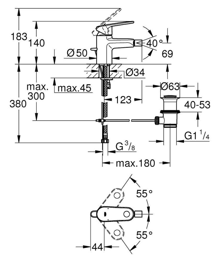 Grohe Europlus 33241002 смеситель для биде