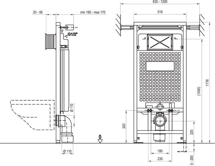 Ravak G II инсталляция для подвесного унитаза X01703