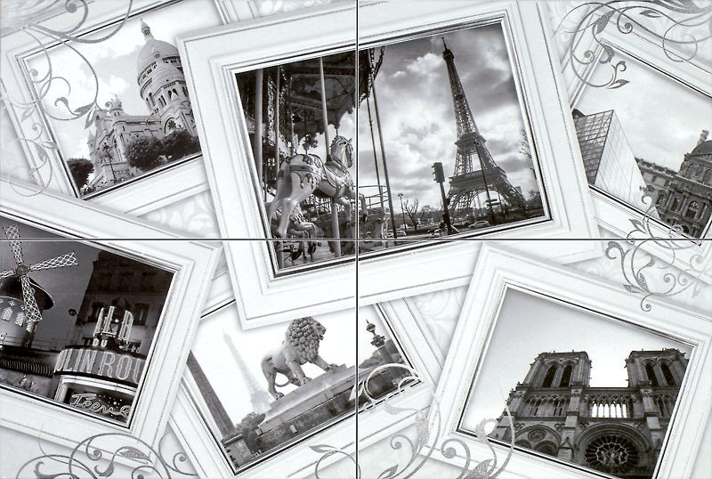 Уралкерамика Коко Шанель 50х73 см декор-панно из 4 шт настенный Париж
