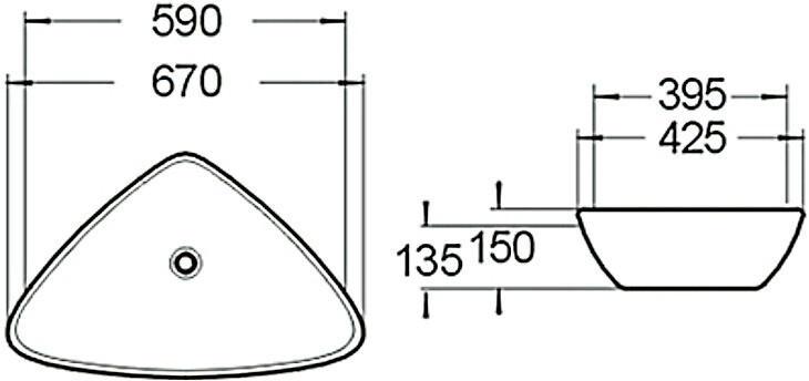 SantiLine SL-1034 раковина накладная 67 см