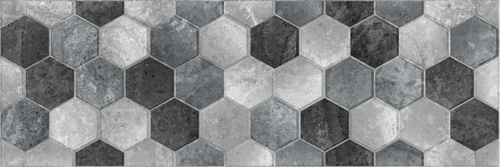 Global Tile Gesso 20x60 см плитка настенная светло-серая орнамент