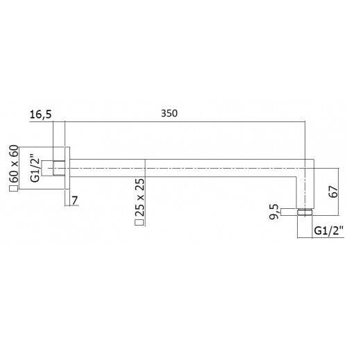 Paffoni Quadro ZSOF063CR350 верхний кронштейн для душа