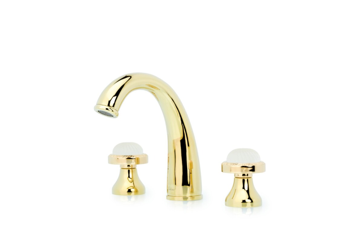 Смеситель для раковины на 3отв. Boheme Satine Золото 297-ST