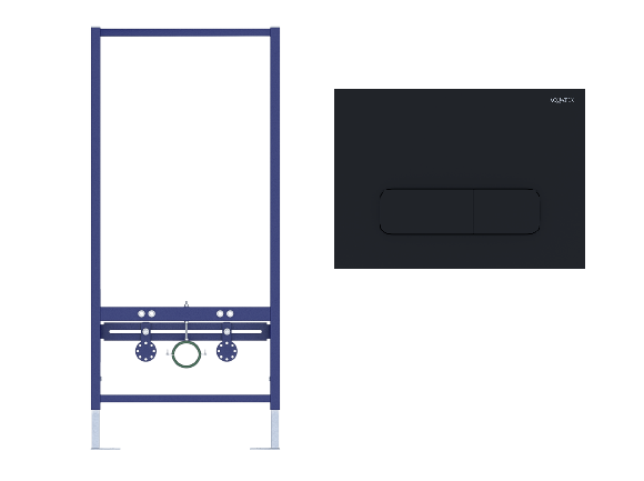 Aquatek Standart INSB-0000001 инсталляция для биде + кнопка KDI-0000017 черная матовая